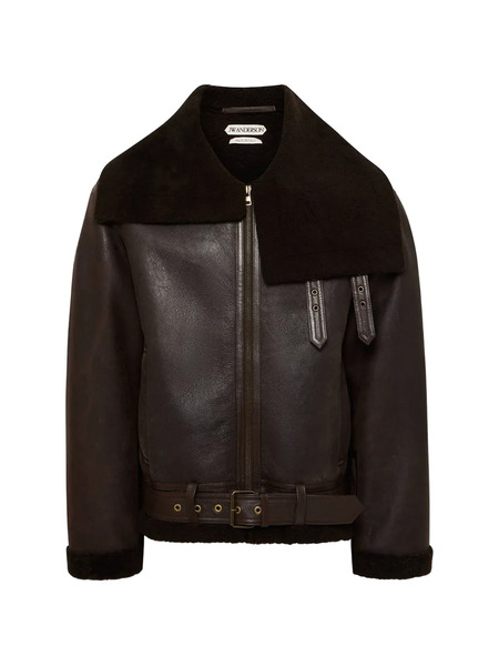  Jw Anderson Shearling Belted Jacket - Brown 