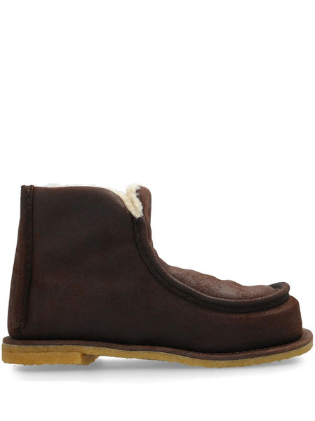  Jw Anderson Shearling-lined Suede Boots - Brown 
