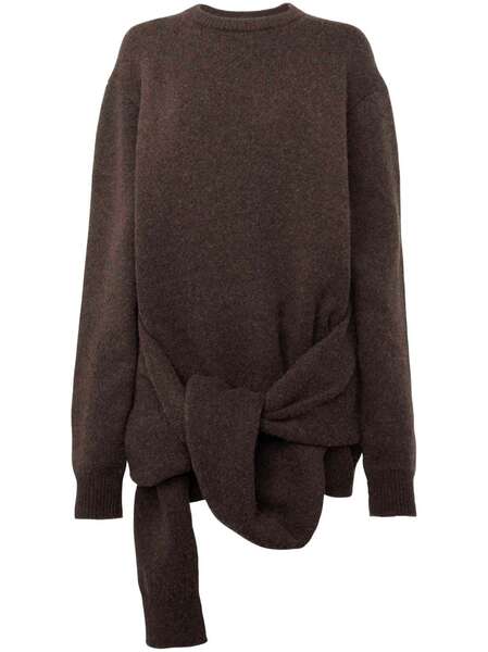  Jw Anderson Tie-front Knit Sweater - Brown 