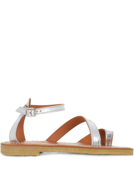  K. Jacques Anaelle Metallic Strappy Sandals - Silver 