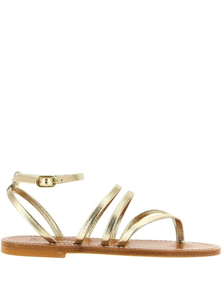  K. Jacques Hemeree Laminated Leather Thong Sandals - Gold 