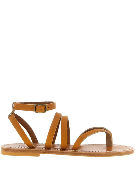  K. Jacques Hemeree Leather Ankle-strap Sandals - Brown 