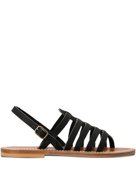  K. Jacques Homere Leather Ankle-strap Sandals - Black 