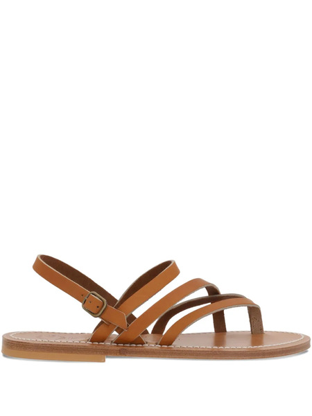  K. Jacques Nemesis Strappy Leather Flat Sandals - Brown 