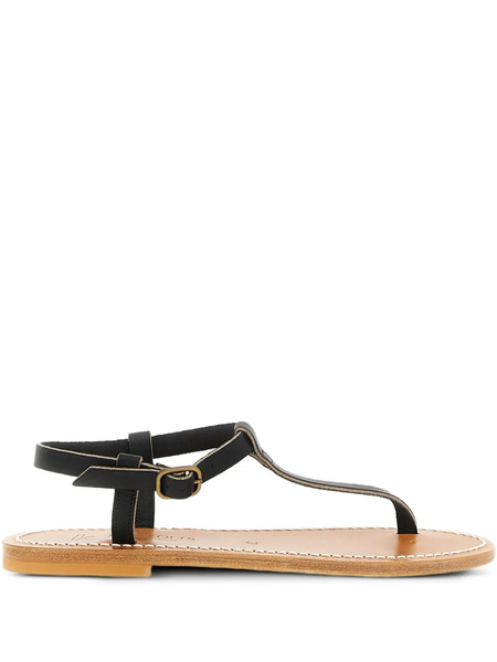  K. Jacques Petrone Leather Buckle Sandals - Black 