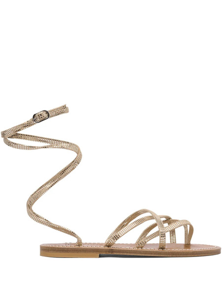  K. Jacques Strappy Leather Sandals - Neutrals 