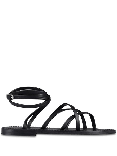  K. Jacques Zeno Leather Sandals - Black 