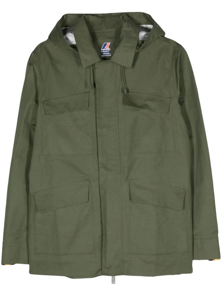  K-way Erhal Canvas Hooded Jacket - Green 