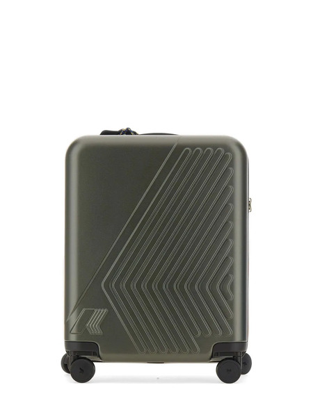  K-way Eudoxie Logo Embossed Hard Shell Suitcase - Green 