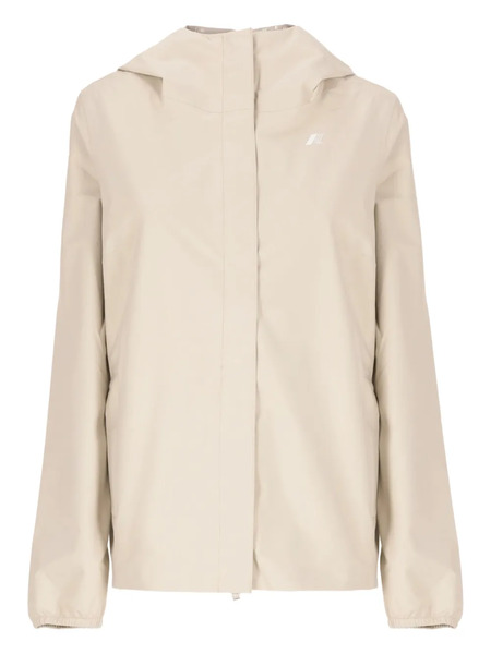  K-way Hooded Zip-front Jacket - Neutrals 
