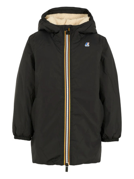  K Way Kids Hooded Fleece-lined Jacket - Black 