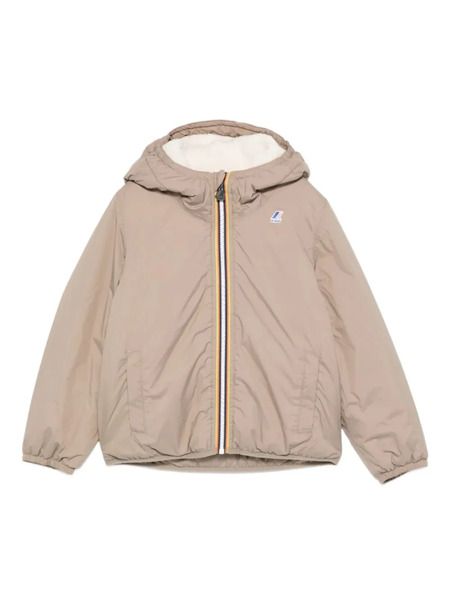  K Way Kids Hooded Zip-front Jacket - Neutrals 