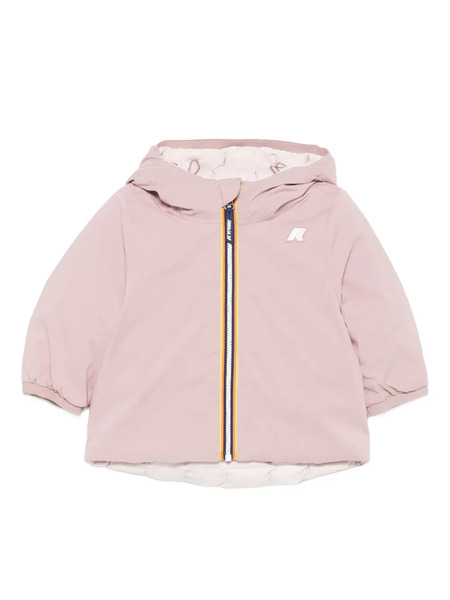  K Way Kids Hooded Zip-front Jacket - Pink 