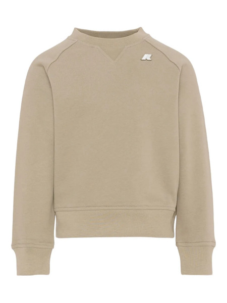  K Way Kids Logo-patch Crew-neck Sweatshirt - Neutrals 