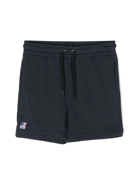  K Way Kids Logo-patch Drawstring Shorts - Blue 