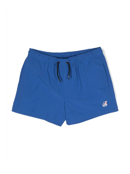  K Way Kids Logo-print Drawstring Swimming Shorts - Blue 