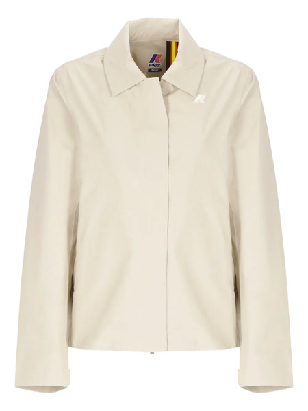  K-way Logo-plaque Collar Jacket - Neutrals 