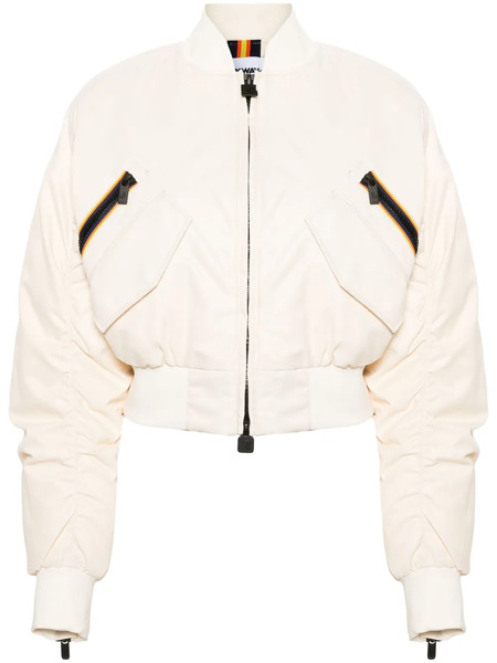  K-way Loncrop Thermo Cropped Puffer Jacket - Neutrals 