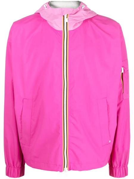  K-way R&d Striped-edge Hooded Jacket - Pink 