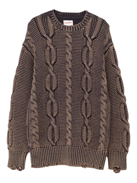  Kamiya Cable Knit Sweater - Brown 