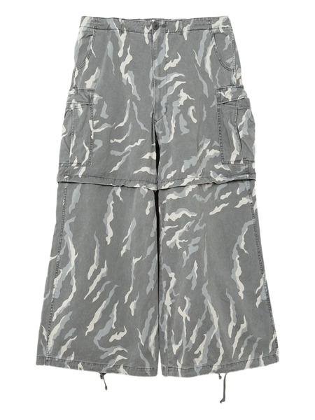  Kamiya Camouflage-pattern Cargo Trousers - Grey 