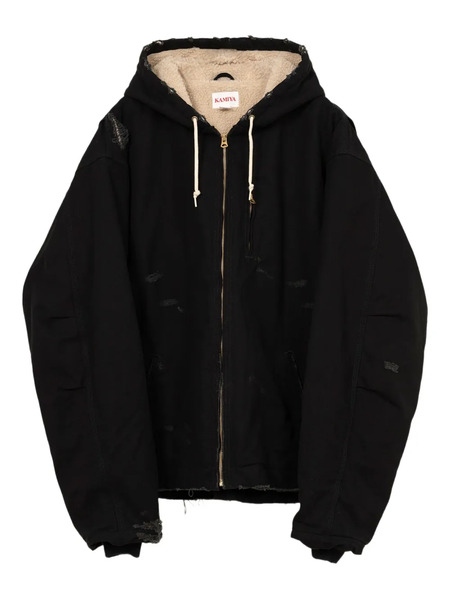  Kamiya Distressed-details Jacket - Black 