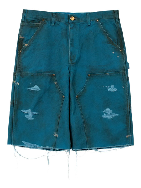  Kamiya Distressed Painter Shorts - Blue 