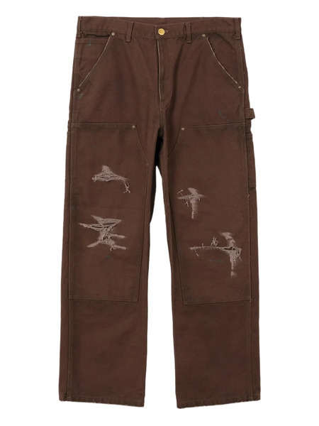  Kamiya Distressed Patch-pocket Trousers - Brown 