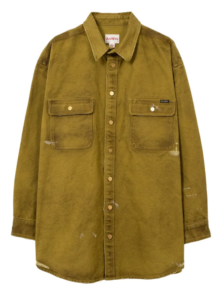  Kamiya Distressed Pocket Shirt - Yellow 