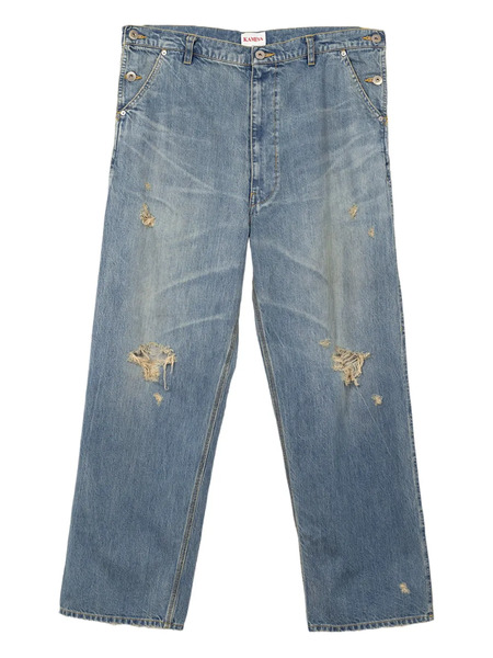  Kamiya Distressed Ripped Trousers - Blue 