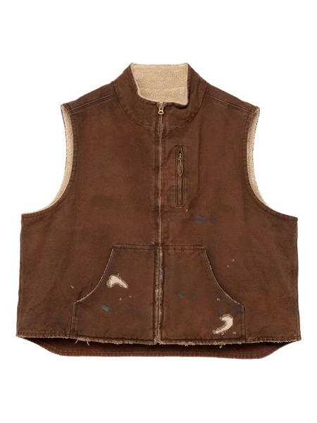  Kamiya Fleece-lined Vest - Brown 
