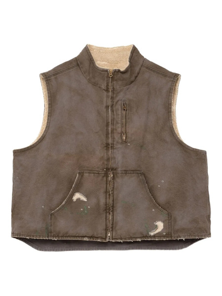 Kamiya Frayed Pocket Vest - Grey 