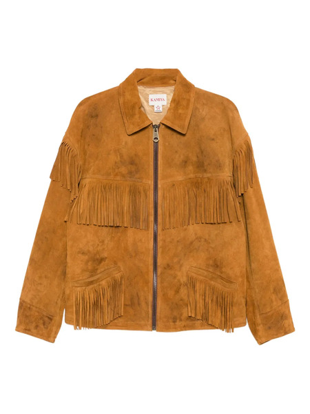  Kamiya Fringed Leather Jacket - Brown 