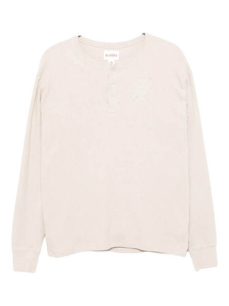  Kamiya Logo-patch T-shirt - Beige 