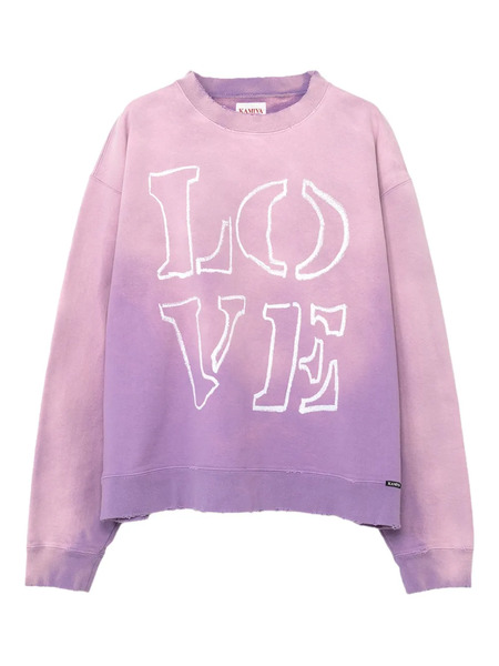  Kamiya Love-print Distressed Sweatshirt - Pink 