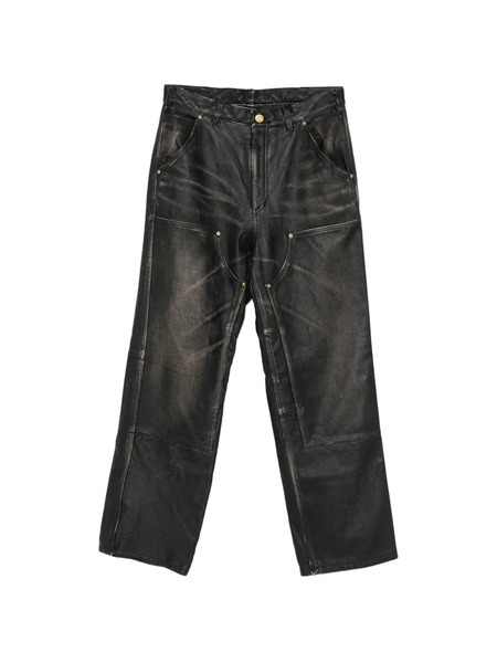  Kamiya Panelled Leather Trousers - Black 