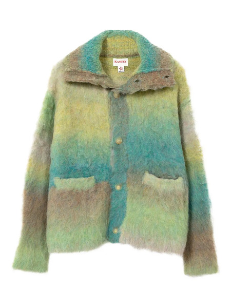  Kamiya Shawl-collar Knit Jacket - Green 