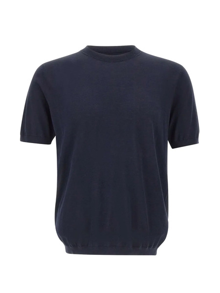  Kangra Short-sleeve Ribbed Sweater - Blue 