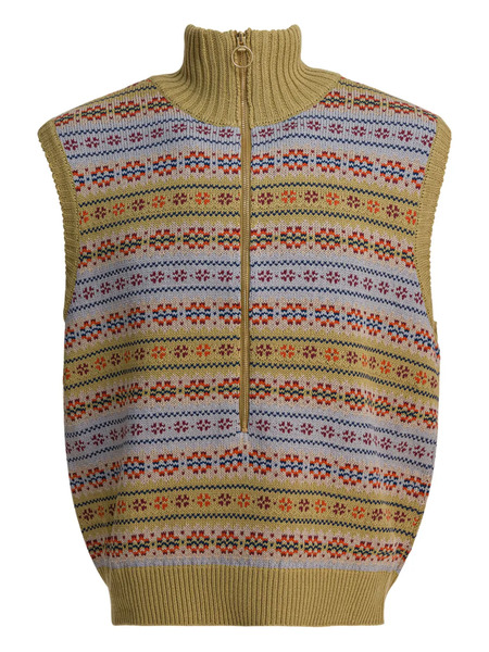  Kapital High-neck Patterned Gilet - Green 