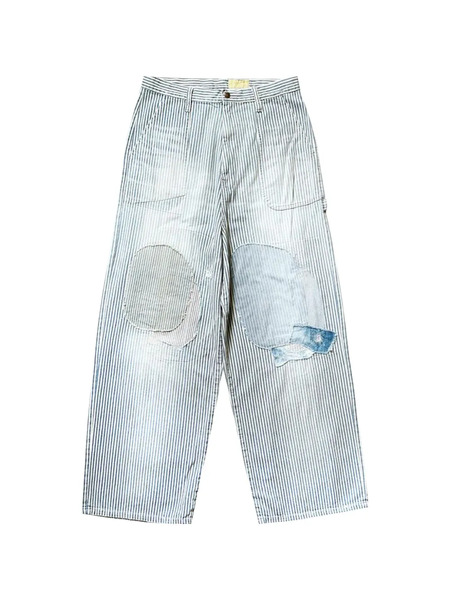  Kapital Stripe-pattern Baggy Trousers - Blue 