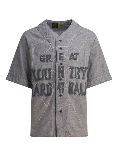  Kapital Text-print Buttoned Shirt - Grey 