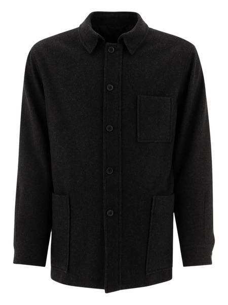 Kaptain Sunshine Button-down Patch-pocket Coat - Black 