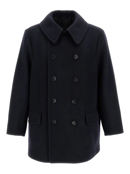  Kaptain Sunshine Flap-pockets Button Peacoat - Blue 