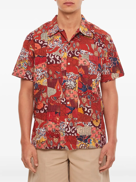  Kardo Patchwork Button-closure Shirt - Red 