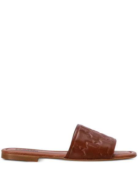  Karl Lagerfeld Brio Monogram-pattern Slides - Brown 