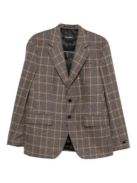  Karl Lagerfeld Checked Wool Jacket - Brown 