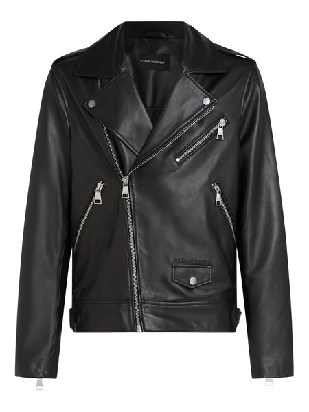  Karl Lagerfeld Essential Leather Jacket - Black 