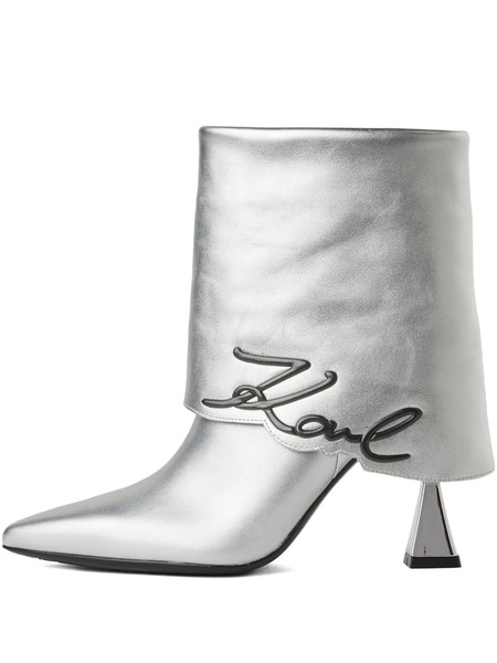  Karl Lagerfeld Exclusive Debut Ii Fold-down Ankle Boots - Silver 