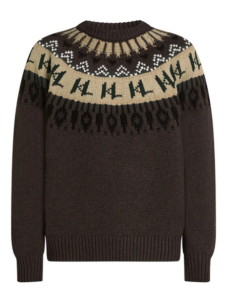  Karl Lagerfeld Fair Isle Pattern Sweater - Brown 