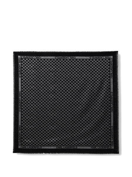 Karl Lagerfeld Fringed Patterned Scarf - Black 